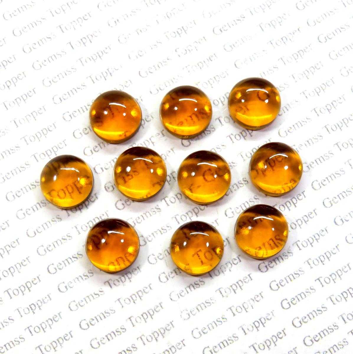 Citrine 3x3 mm Round Cabochon